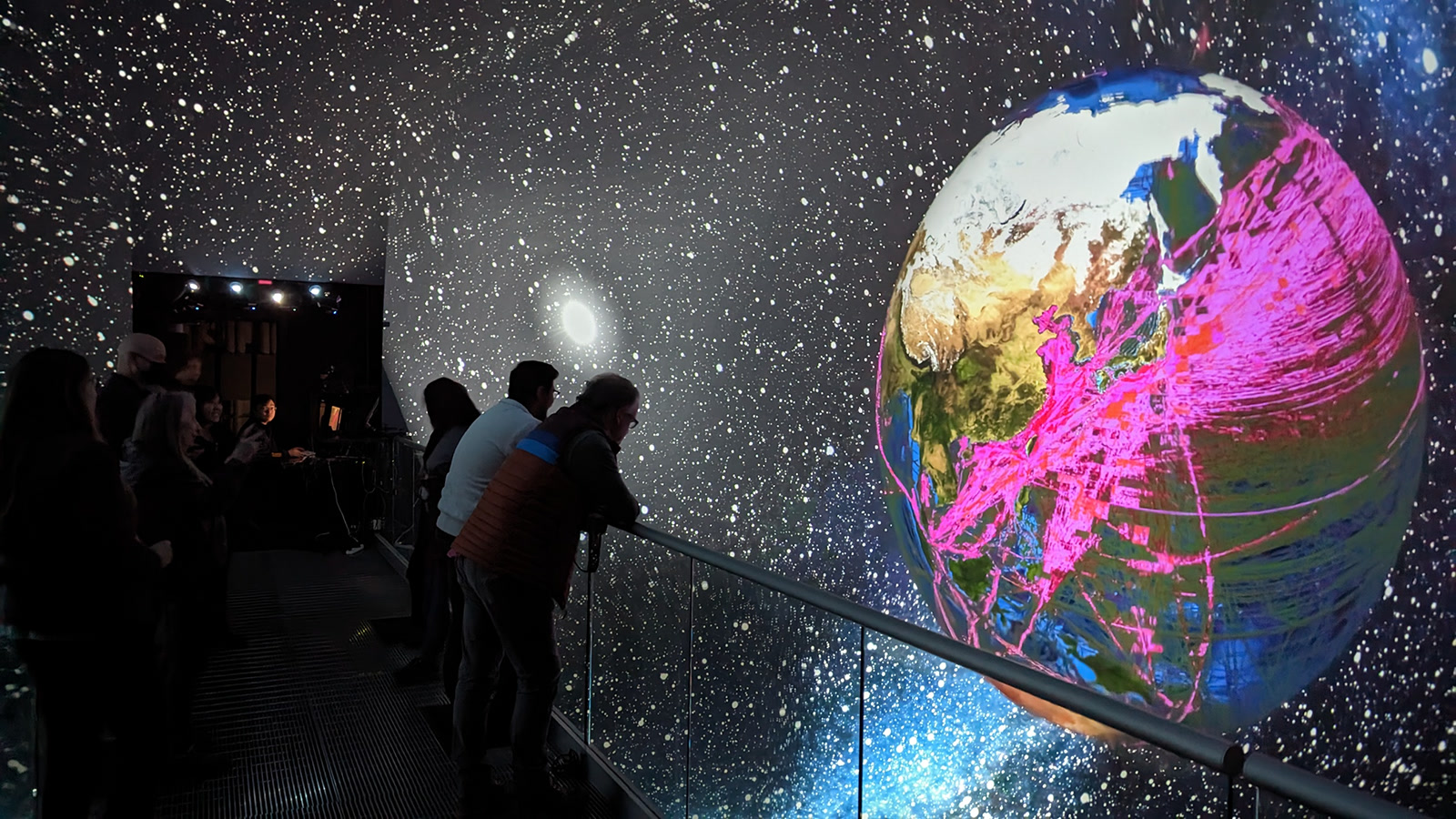 Sketches of Sensorium installation inside the AlloSphere